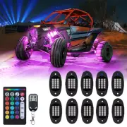 10*RGB LED Bluetooth Rock Lights Undergolw For Polaris RZR Razor XP 1000 900 800