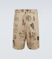 [Junya Watanabe] Junya Watanabe x Basquiat printed cotton shorts UK 32 multicoloured