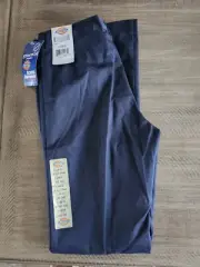 DICKIES Juniors Flare Leg Stretch Flat Front School Work Pants Navy Blue Size 9