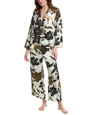 Natori 2pc Peony Blossom Notch Pajama Set