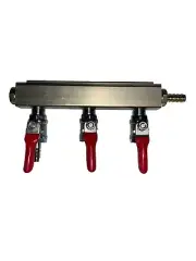 3 Way Compressed Gas Manifold 1/4 in Line Splitter Multi Keg Set Up for Homebrew