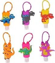 WOONEKY 6pcs Silica Gel Bottle Christmas Party Bag Fillers Keychain Bottle Holder Container Travel Size Cartoon Travel Bottles Hand Gel Dispenser Small Bracket Child Portable Plastic