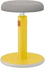 Leitz Active Sit Stand Stool, Ergonomic Height Adjustable 46cm to 79cm Wobble Stool, Round Swivel Office Desk Chair/Stool, Ergo Cosy Range, Warm Yellow, 65180019