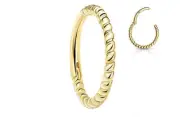 16G GOLD STEEL Twisted Rope Braided Hinged Nose Septum Clicker Tragus Ear Ring