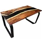 Black Solid Epoxy Resin Dining Furniture Table Top, Outdoor Decor, Home Decors