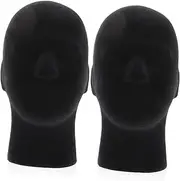 CALLARON 2Pcs Wig Display Foam Head Male Mannequin Stand for Wigs Hats Hair Styling and Accessories Realistic Foam Wig Head Holder for Store and Photography