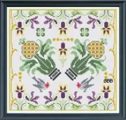 Jan Hicks Creates! - Pineapple & Pansies - Original design by Jan Hicks