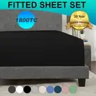 Ultra Soft Deep Fitted Sheet Set Pillowcases Single/Double/Queen/King Bed 1800TC