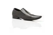 Mens Zasel Murphy Black Leather Slip On Shoes