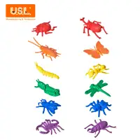 在飛比找樂天市場購物網優惠-《台灣製USL遊思樂》教具 軟質昆蟲 節肢動物模型組(12形