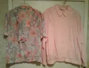 NWT Alfred Dunner Pink Checkered Jacket and Floral Blouse Womens 20W
