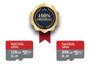 SanDisk Ultra MicroSD Flash Memory Card 128GB 256GB for Smartphones & Tablets