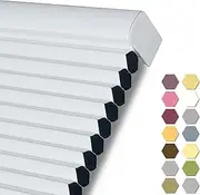 Persilux 100% Blackout Cordless Cellular Shades & Blinds Honeycomb Blinds Bottom up Waterproof Thermal Insulated Window Shades for Home, Windows and Kitchen, White, 21" W x 48" H