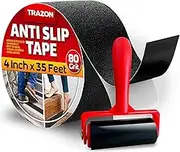 Grip Tape - Heavy Duty Anti Slip Tape for Stairs Outdoor/Indoor Waterproof 4Inch x 35Ft Safety Non Skid Roll for Stair Steps Traction Tread Staircases Grips Adhesive Non Slip Strips Nonslip Walk Black