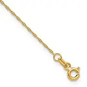 14K Yellow Gold 1.05mm Mariners Link Chain Anklet