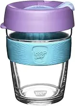 KeepCup Brew, Reusable Coffee Cup - Tempered Glass and Splashproof Sipper Lid, Medium 12oz/340ml - Moonlight