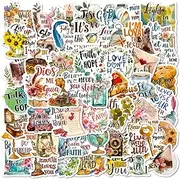 50 Pack Christian Scripture Stickers, Inspiring Religious Messages for Notebooks, Planners, Journaling, Water Bottles, Laptops, Bible Verses for Kids, Teens, Adults, Boys and Girls