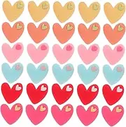 HEALSOPTHY 30Pcs DIY Heart Shape Ornaments Versatile Crafting Accessories for Phone Cases and Headwear for Creative Projects and Present Ideas