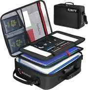 10-Layer Fireproof Bag for Documents with Lock & Carrying Straps - 17 x 12 Inch