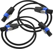 CATIEBYE Speaker Cable Speaker Wire 2pcs 4-Core Pure Copper Audio Cable for Cars Stage