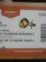 Deadbolt Door Lock Set with Single Cylinder Polished Brass
