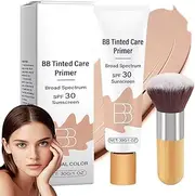 BB Tinted Care Primer with Brush,BB Cream Tinted Moisturizer with Broad Spectrum,BB Tinted Moisturizer,Hydrates & Smooths Your Skin,Brightens,Suitable for women (Natural, 1Pcs)