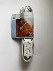 RTH 3-outlet, 9 ft. White Extension Cord 16/2 Polarized Plug w/ Outlet Covers