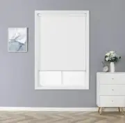 Cordless Blackout Roller Shades, White, Thermal Insulated Fabric 34"W x 72"H