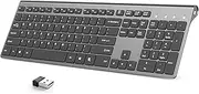Wireless Keyboard J JOYACCESS Full Size Quiet Thin Rechargeable Keyboard Wireless for Laptop Computer,Desktop PC Surface Smart TV and Windows