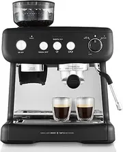 [Sunbeam] Barista Max Coffee Machine | Manual Espresso Machine, Latte & Cappuccino Coffee Maker with Integrated Bean Grinder & Steam Milk Frother, 15 Bar Italian Pump, Black, EM5300K