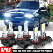 For Lincoln Navigator 2003-2006 6000K 6X LED Headlight Hi/Lo+Fog Light Bulbs Kit