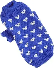 Abaodam Pet Accessory Winter Warm Dog Sweater Knitted Sweater Heart Pattern Suitable for Small to Medium Dogs