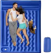 Camping Air Mattress,Large Double Hiking Inflating Bed - Camping Sleeping Pad with Pillows and Built-in Foot Pump for Tent Hiking Gear