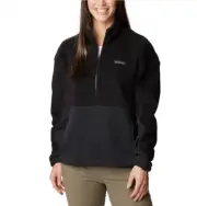 Columbia Women Trek Hybrid Sherpa Half-Zip Fleece Jacket Black Size XL