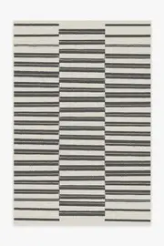 185' x 275' | Machine Washable Runner Rug | Kid & Pet Friendly | Indoor Rug | Offset Stripe Black Outdoor Rug | Ruggable