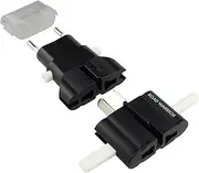 ROAD WARRIOR Travel Power AC Plug Adapter EU/UK/AU/US/in Designed in Japan - RW101BK-US [Black]