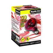 Reptile One Heat Lamp Infrared Medi Lam 50w E27 Screw Fit Red