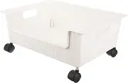 MOBUTOFU Plastic Bookshelf Wheels Rolling Storage Cart for Bedroom Office School