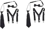 [LIFKOME] 6 Pcs 1 Children Suspenders Set for Boys Girls Boys and Girls Sunes Tie Suspenders Necktie Elastic Belt Clip Design