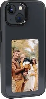 [R2B] iPhone 14 Case - Mobile Phone Case for iPhone 14 with E-Ink Screen, Customisable with Your Own Photos, Includes Screen Protector, Black Design