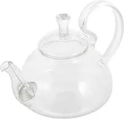 OFFSCH Premium Glass Tea Kettle with Heat Resistant Infuser Stovetop Safe Teapot for Loose Leaf and Blooming Tea Elegant Design for Home and Office Use