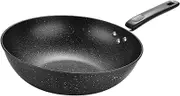 HOMOBABE Small Non Stick Wok Frying Pan Maifan Stone Kitchenware for Gas Stoves for BBQ Scrambled Eggs Vegetables Lightweight Design for Easy Handling