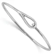 Sterling Silver Rhodium-Plated Polished Bangle