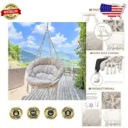 Bohemian Macrame Hammock Chair with Hanging Kit - Cozy Indoor/Outdoor Seating