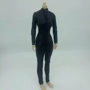 1/6 Women PU Leather Jumpsuit Costume Miniature Clothing