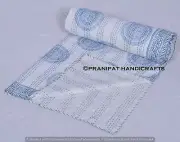 Indien Queen Suzani Blanket White Hippie Summer Cotton Home D?cor Kantha Quilt