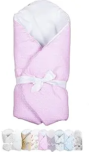 Vizaro - NID D'ANGE | COUVERTURE | Petite couverture enveloppée - Rambourrage, très doux - 100% COTON - Fabriqué UE pas de substances nocives - C. Rose Et Blanc