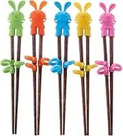 Jiawu Kids Learning Chopsticks, BPA Safe, Wood & Silicone, Blue