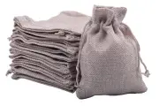 50pcs 10x14.0cm/4.0''x5.6'' Plain Drawstring and Lining Burlap Bags,Hemp/Hess...