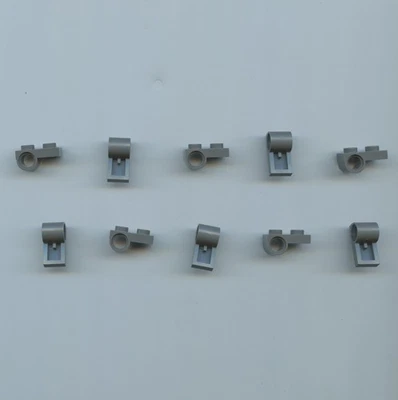 LEGO x 10 Dark Bluish Gray Plate, Modified 1 x 2 with Pin Hole on Bottom